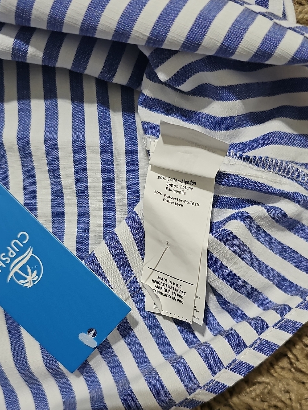 NWT Cupshe Dreds Seaside Elegance Royal Striped Mini Medium - Picture 5 of 6